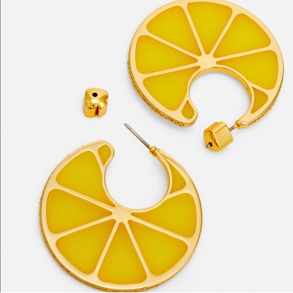 KATE SPADE 🍋 Tutti Fruity Lemon Hoop Earrings NEW